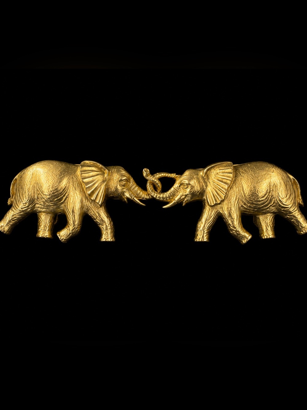 Vintage buckle double elephants good luck Safari vacation